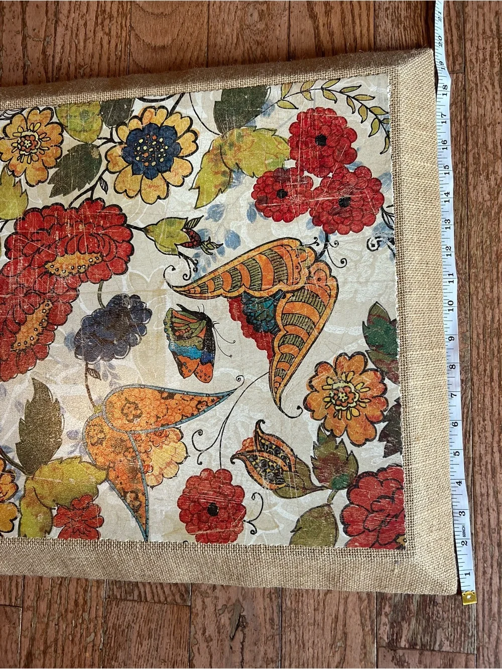 Sue Schlabach Floral Butterfly Canvas set 2Wall Art Pair in Red, Yellow & Orange